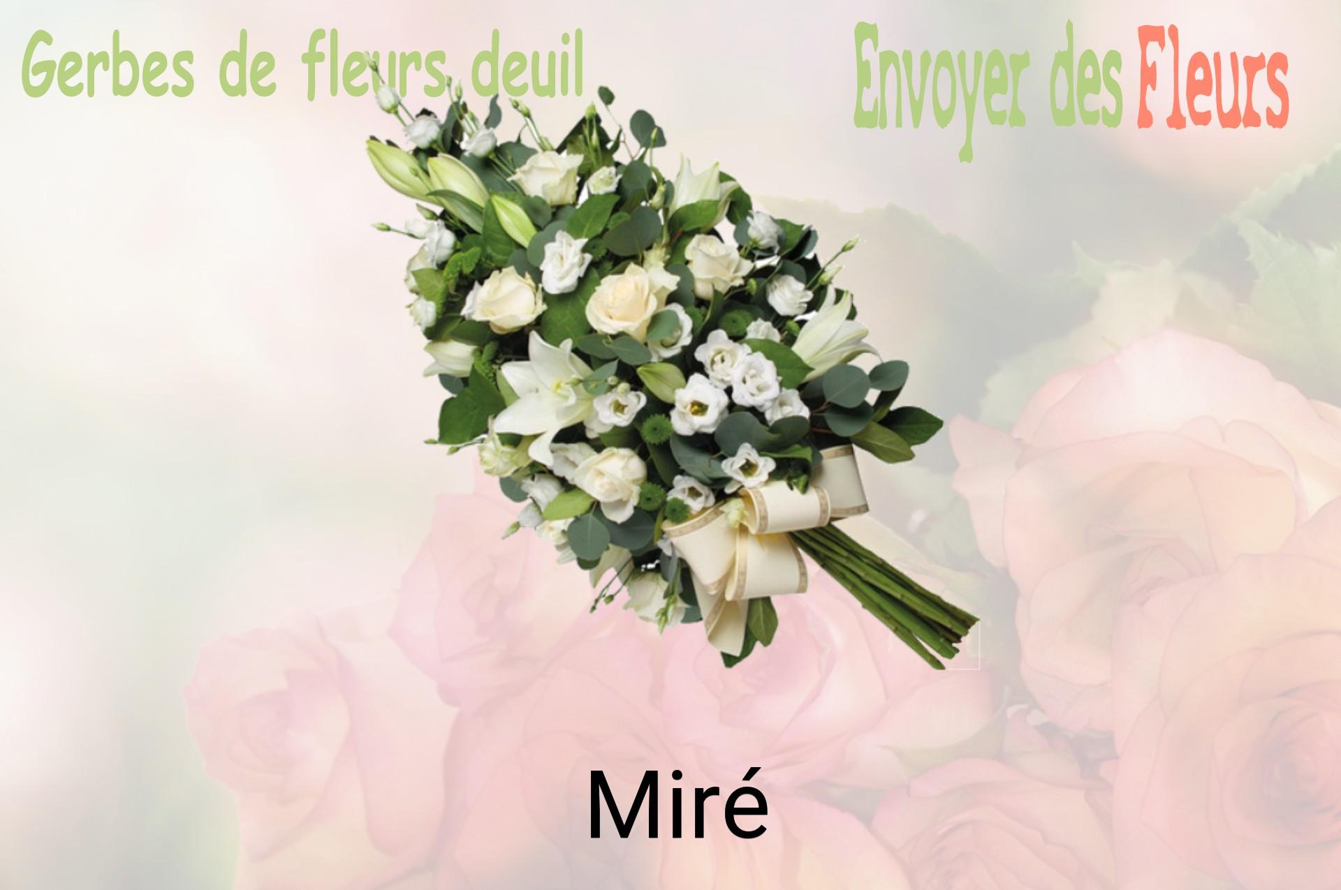 Gerbe de fleurs de deuil livrée à Miré
